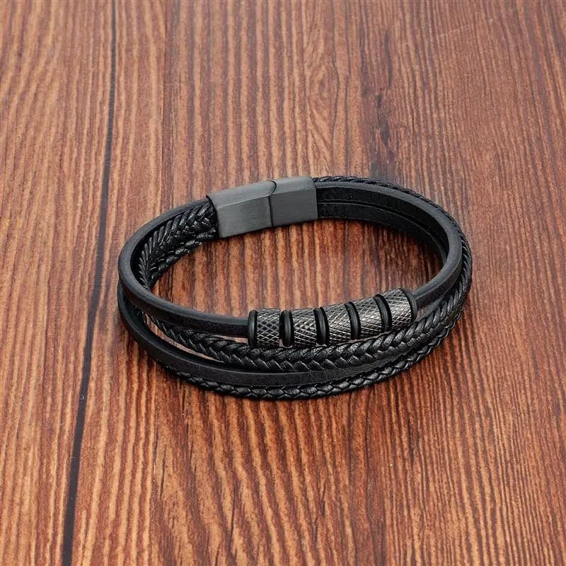 Multilayer Leather Bracelets for Men: Rugged and Refined Leather Unique Leather Bracelets   