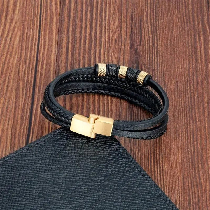 Multilayer Leather Bracelets for Men: Rugged and Refined Leather Unique Leather Bracelets   