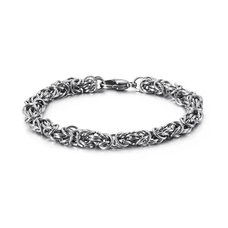 Link Chain Men's Handmade Stainless Steel Mesh Chain Bracelet - Durable & Stylish Silver/1 / 24cm Unique Leather Bracelets