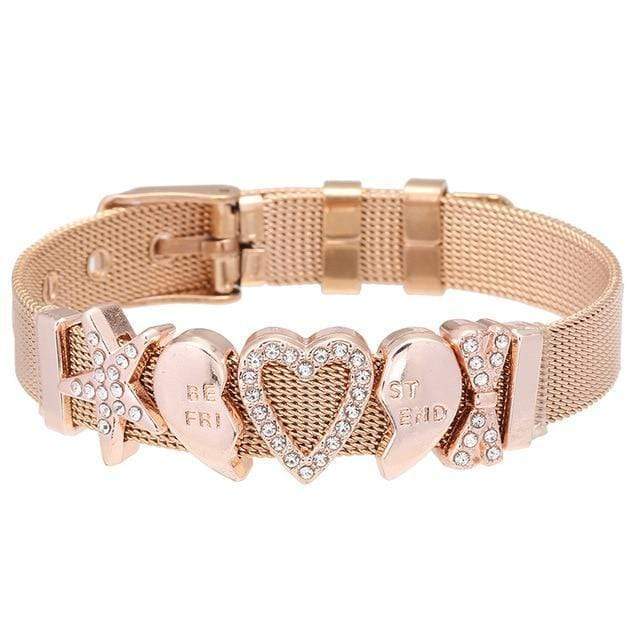 Reflex Bracelet Charm Unique Leather Bracelets Rose Gold/16 Adjustable 